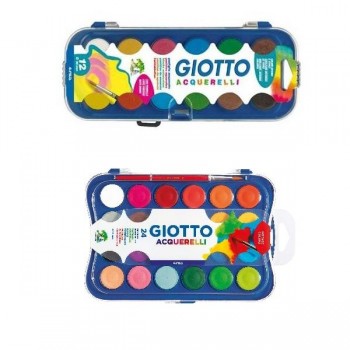 ACUARELAS GIOTTO FILA ESTUCHE MAXI 24 UD PASTILLAS 30MM COLORES SURTIDOS