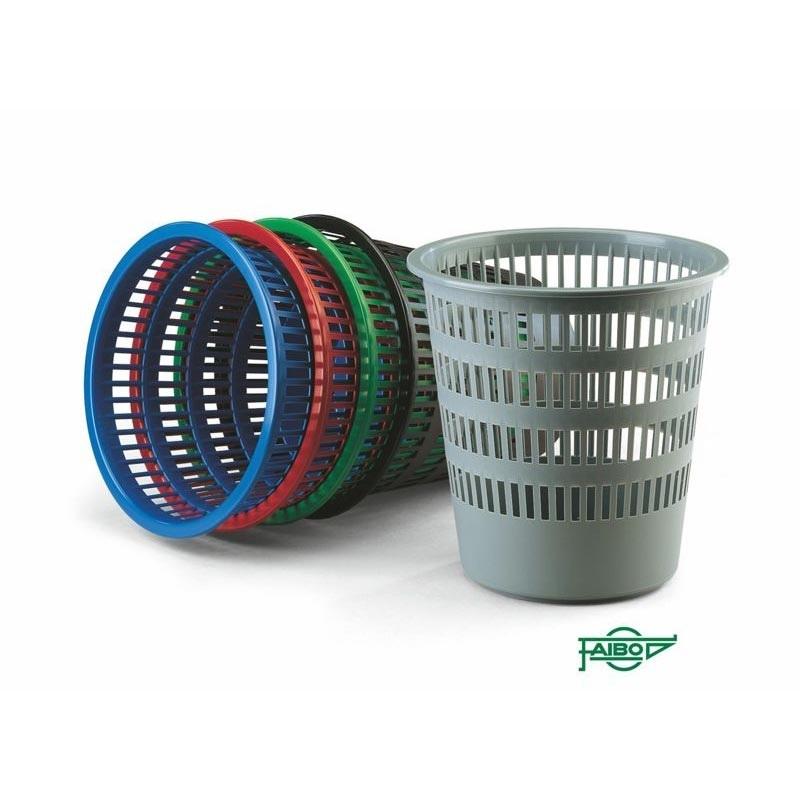 PAPELERA FAIBO REJILLA 16L GRIS