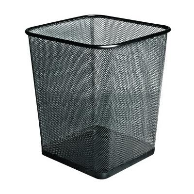PAPELERA FOROFIS METALICA MALLA CUADRADA NEGRA