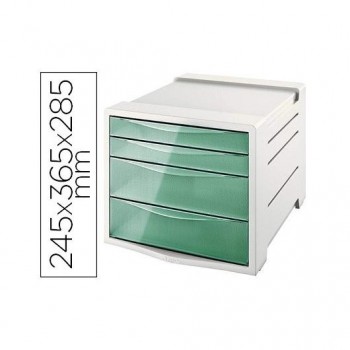 MODULO CAJONES ESSELTE 4 CAJONES COLOUR'BREEZE VERDE