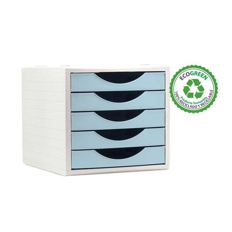MODULO CON 5 CAJONES ARCHIVO 2000 ARCHIVOTEC AZUL PASTEL