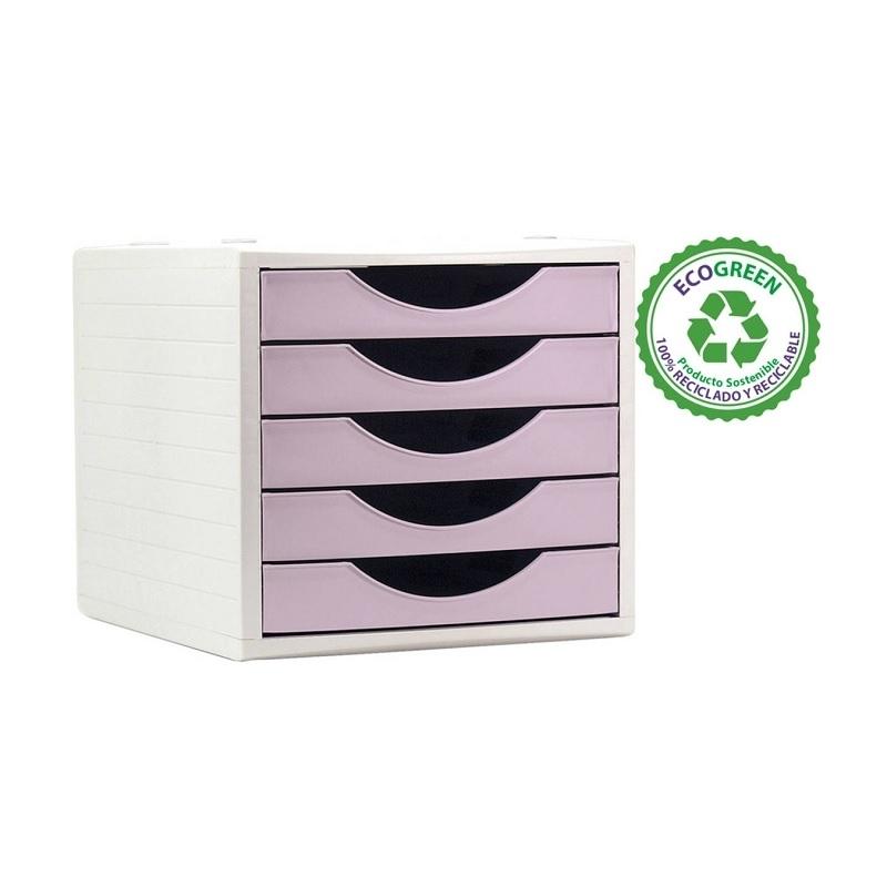 MODULO CON 5 CAJONES ARCHIVO 2000 ARCHIVOTEC ROSA PASTEL