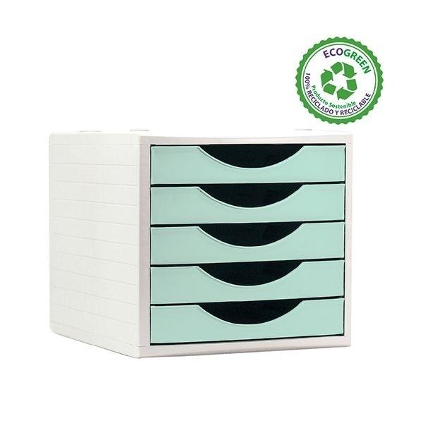 MODULO CON 5 CAJONES ARCHIVO 2000 ARCHIVOTEC VERDE PASTEL