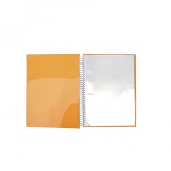 CARPETA DE 40 FUNDAS DINA4 ESPIRAL 360º 31,3X24CM VITAL NARANJA