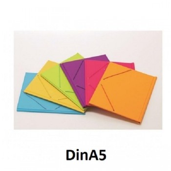 CARPETA DE GOMAS CON SOLAPAS DE CARTON FORRADO PVC DINA5 IBERPLAS FUN COLOR