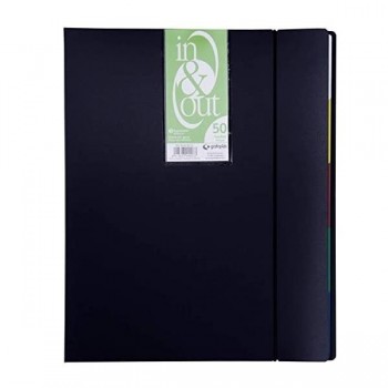 CARPETA DE 50 FUNDAS DINA4 (TARIFARIO) GRAFOPLAS ESPIRAL PPP IN&OUT OPACO NEGRO