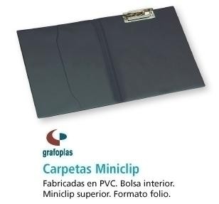 CARPETA CON PINZA SOPORTE MINICLIP SUPERIOR GRAFOPLAS NEGRA