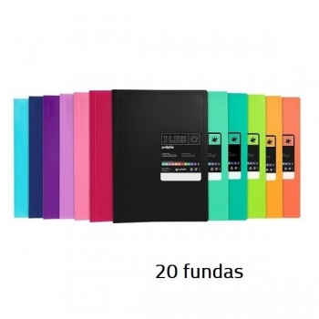 CARPETA DE 20 FUNDAS POLIPLAS FOLIO LIKE2 COLORES SURTIDOS 01452399