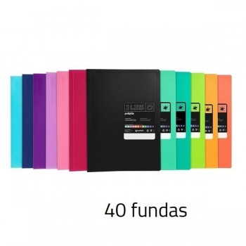 CARPETA DE 40 FUNDAS POLIPLAS FOLIO LIKE2 COLORES SURTIDOS 01442399