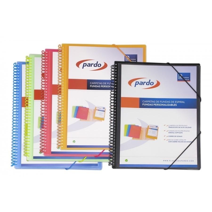 CARPETA DE 40 FUNDAS DINA4 CON GOMAS PARDO STUDIO STYLE ESPIRAL PPP PERSONALIZABLE