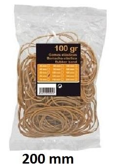 GOMAS ELASTICAS 100GR 200MM ANCHO 2MM LATEX Y CAUCHO EN BOLSA BISMARK 320516