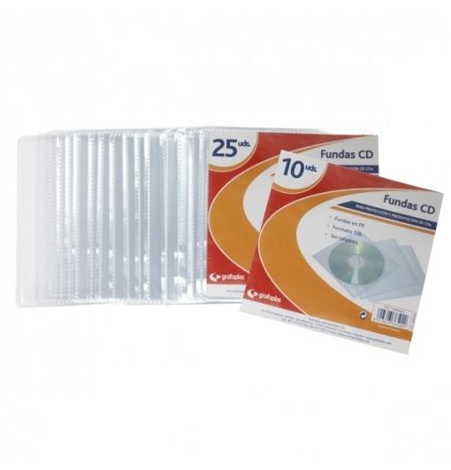 SOBRE CD DVD FUNDA CAJA 10 FUNDAS CON SOLAPA GRAFOPLAS