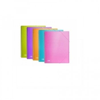 CARPETA FUNDAS OXFORD/ELBA URBAN ESPIRAL PPP TRANSLUCIDO DINA4 + 40 FUNDAS SURTIDO (8 COLORES)