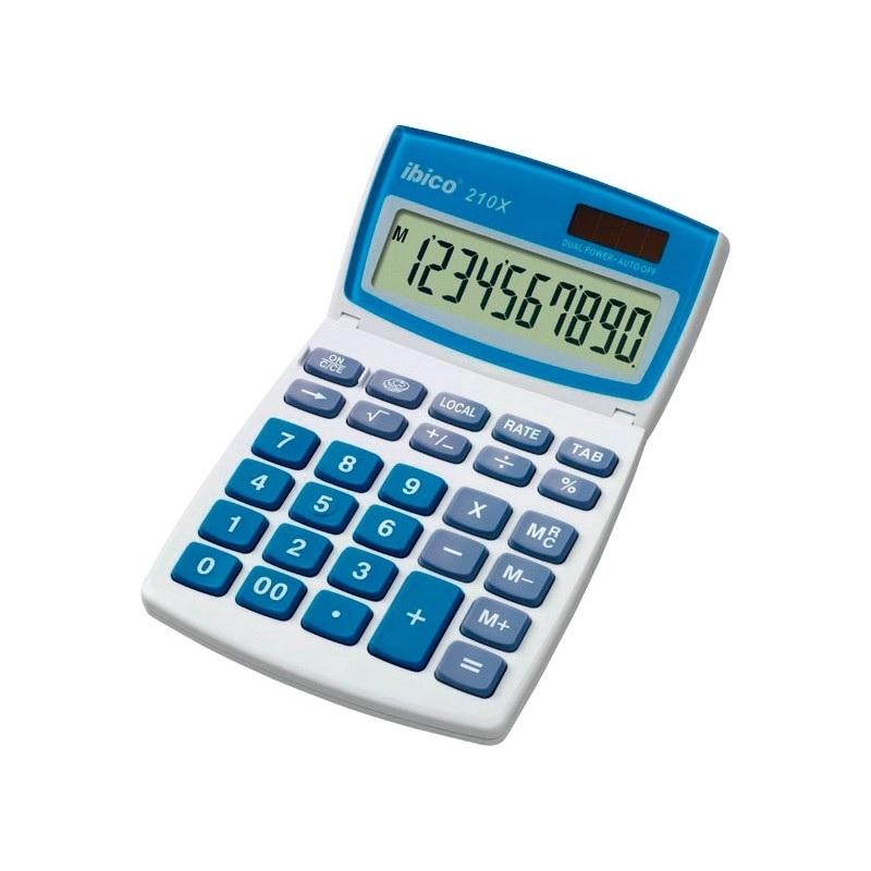 CALCULADORA IBICO 210X  BLANCO/AZUL