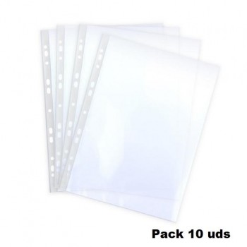 FUNDAS MULTITALADRO DINA4 80 MICRAS CRISTAL PACK 10 UNIDADES