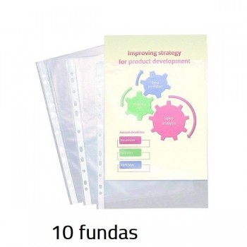 FUNDAS MULTITALADRO DINA4 PACK 10 FUNDAS LISA ALTA TRANSPARENCIA 6/100º EXACOMTA 5010E