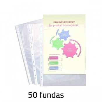 FUNDAS MULTITALADRO DINA4 PACK 50 FUNDAS EXACOMTA LISA ALTA TRANSPARENCIA 6/100º