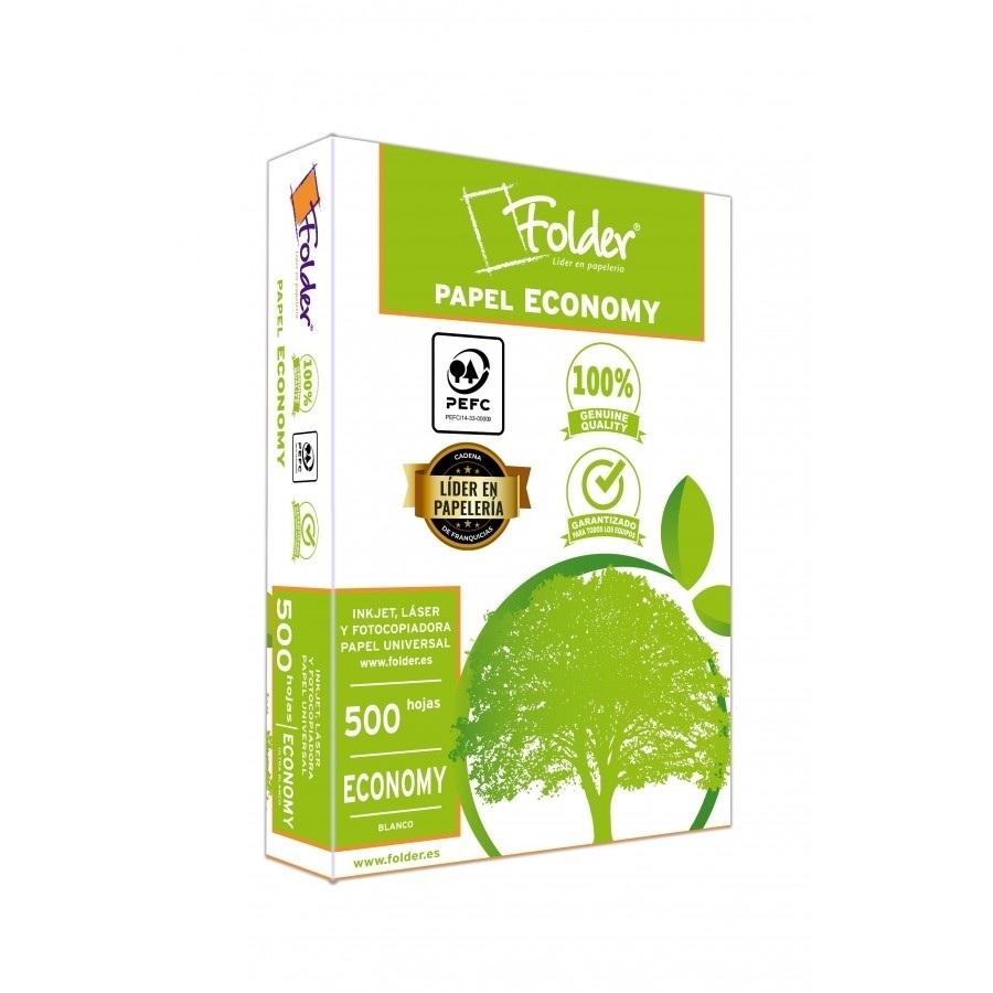PAPEL DINA4 500 HOJAS 75GR BLANCO FOTOCOPIADORA MULTIFUNCION FOLDER ECONOMY