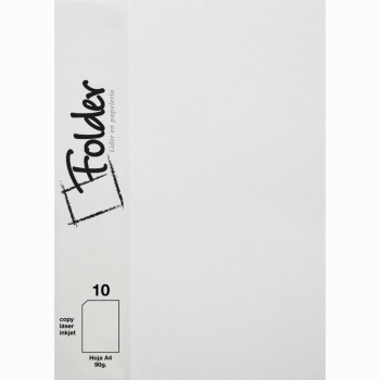 PAPEL DINA4 90GR 10HOJAS  FOLDER COLOR BLANCO