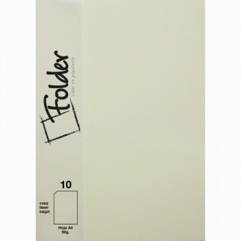 PAPEL DINA4 90GR 10HOJAS  FOLDER COLOR CREMA