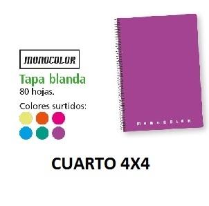 CUADERNO ESP DINA5 4X4 TBB 80H 80H 60GR MONOCOLOR FOLDER