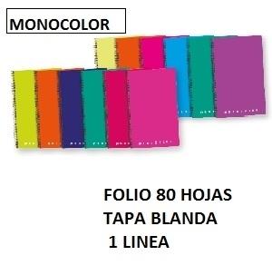 CUADERNO ESP FOLIO LINEAS TBB 80H 60GR MONOCOLOR FOLDER
