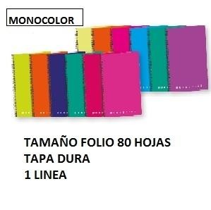 CUADERNO ESP FOLIO LINEAS TDD 80H 60GR MONOCOLOR FOLDER