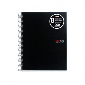 CUADERNO ESP CUADRICULA 5X5 MICROPERFORADO 8 BANDAS DINA4 NOTEBOOK 8 200HOJAS MIQUELRIUS