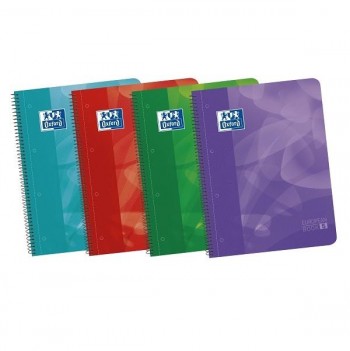 CUADERNO ESPIRAL CUADRICULA 5X5 MICROPERFORADO 5 BANDAS DINA4 NOTEBOOK 5 120 HOJAS TAPA PLASTICO OXFORD 100430278