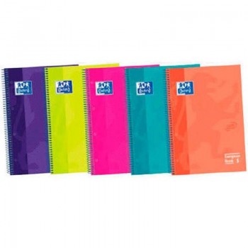 CUADERNO ESPIRAL CUADRICULA 5X5 MICROPERFORADO 1 BANDA DINA4 NOTEBOOK 1 80 HOJAS 90GR TAPA EXTRADURA  TOUCH OXFORD 400107010