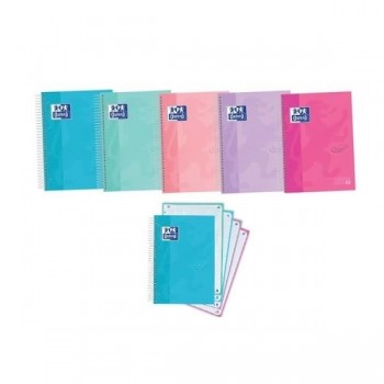 CUADERNO ESPIRAL CUADRICULA 5X5 MICROPERFORADO 5 BANDAS DINA4+ NOTEBOOK 5 120 HOJAS TAPA EXTRADURA OXFORD TOUCH