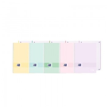 CUADERNO EUROPEANBOOK 1 BANDA LIVE&GO TAPA PLASTICO DINA4+ 80H CUADRICULA 5X5 PASTEL