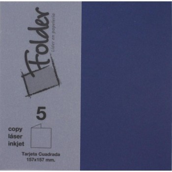 CARTULINA CUADRADA 157X157 DOBLE 225GR FOLDER PACK 5 TARJETAS COLOR AZUL