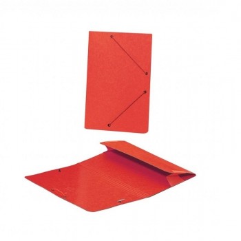 CARPETA DE CARTON FOLIO CON GOMA BOLSA COL BRILLO ROJO  (25)