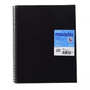 CARPETA MAXIPLAS 20 FUNDAS ESP TRANS NEGRO GRAFOPLAS