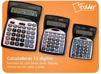 CALCULADORA 12 DIGITOS SOBREMESA FOLDER GRANDE