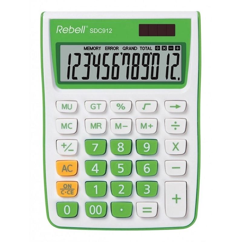 CALCULADORA 12 DIGITOS SOBREMESA REBELL SDC-912 VERDE