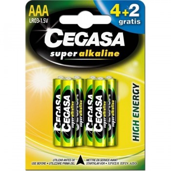 PILAS AAA LR03 ALCALINA 4+2 GRTS CEGASA SUPER