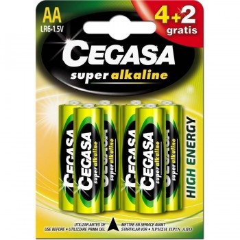 PILAS AA LR06 ALCALINA 4+2 GRTS CEGASA SUPER