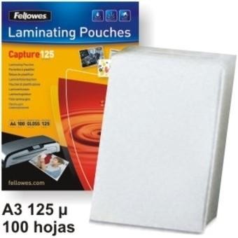 FUNDAS DE PLASTIFICAR DINA3 303X426MM 125MICRAS 100 UNIDADES FELLOWES