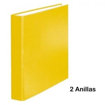 CARPETA 2 ANILLAS CARTON FOLIO 25MM COLOR AMARILLA BRILLO