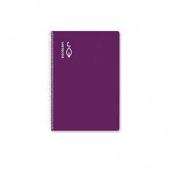 CUADERNO ESPIRAL ESCOLOFI tapa DURA 4º 50h LISO 70g VIOLETA