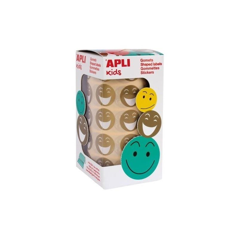 GOMETS EN ROLLO 900 GOMETS REDONDOS SMILE VERDE APLI (  14373  )