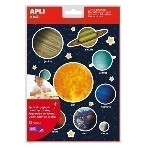 GOMETS APLI BOLSA 12HOJAS REMOVIBLES SISTEMA SOLAR PLANETAS 240UDS APLI 15174