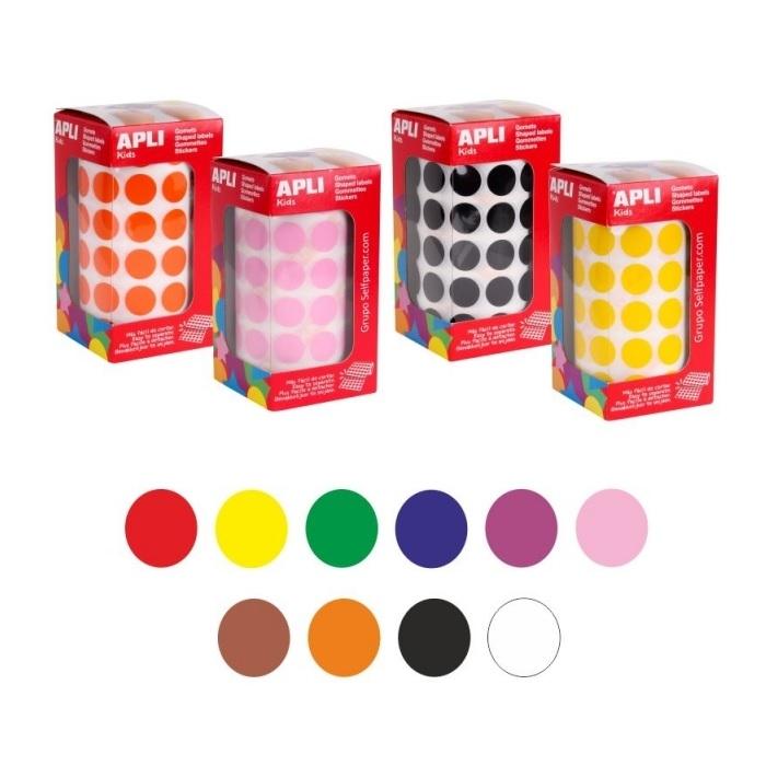 GOMETS EN ROLLO REDONDOS DIAMETRO 10,5MM APLI BLANCO (11903)