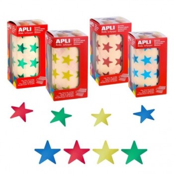 GOMETS EN ROLLO ESTRELLAS COLORES METALIZADOS APLI