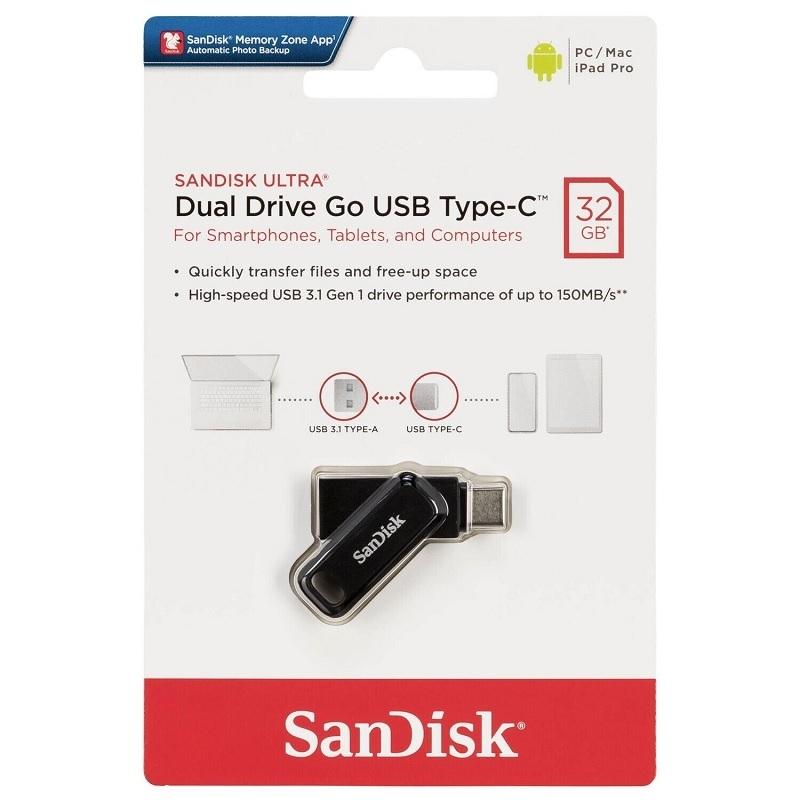 MEMORIA PENDRIVES SANDISK ULTRA DUAL DRIVE GO USB TYPE-C 32GB