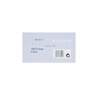 FICHAS Nº2 LOAN LISAS 75X125MM N 2 PAQUETE DE 100