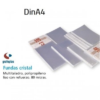 FUNDAS MULTITALADRO DINA4 PPP CRISTAL 80M GRAFOPLAS