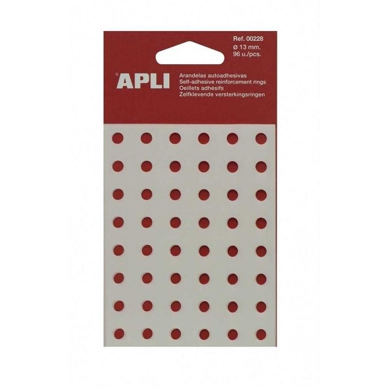 ARANDELAS AUTOADHESIVAS 13MM 96UDS SOBRE APLI ( 00228 )